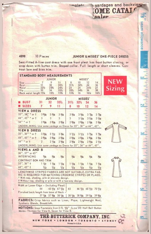 Butterick 4898 Y A 1