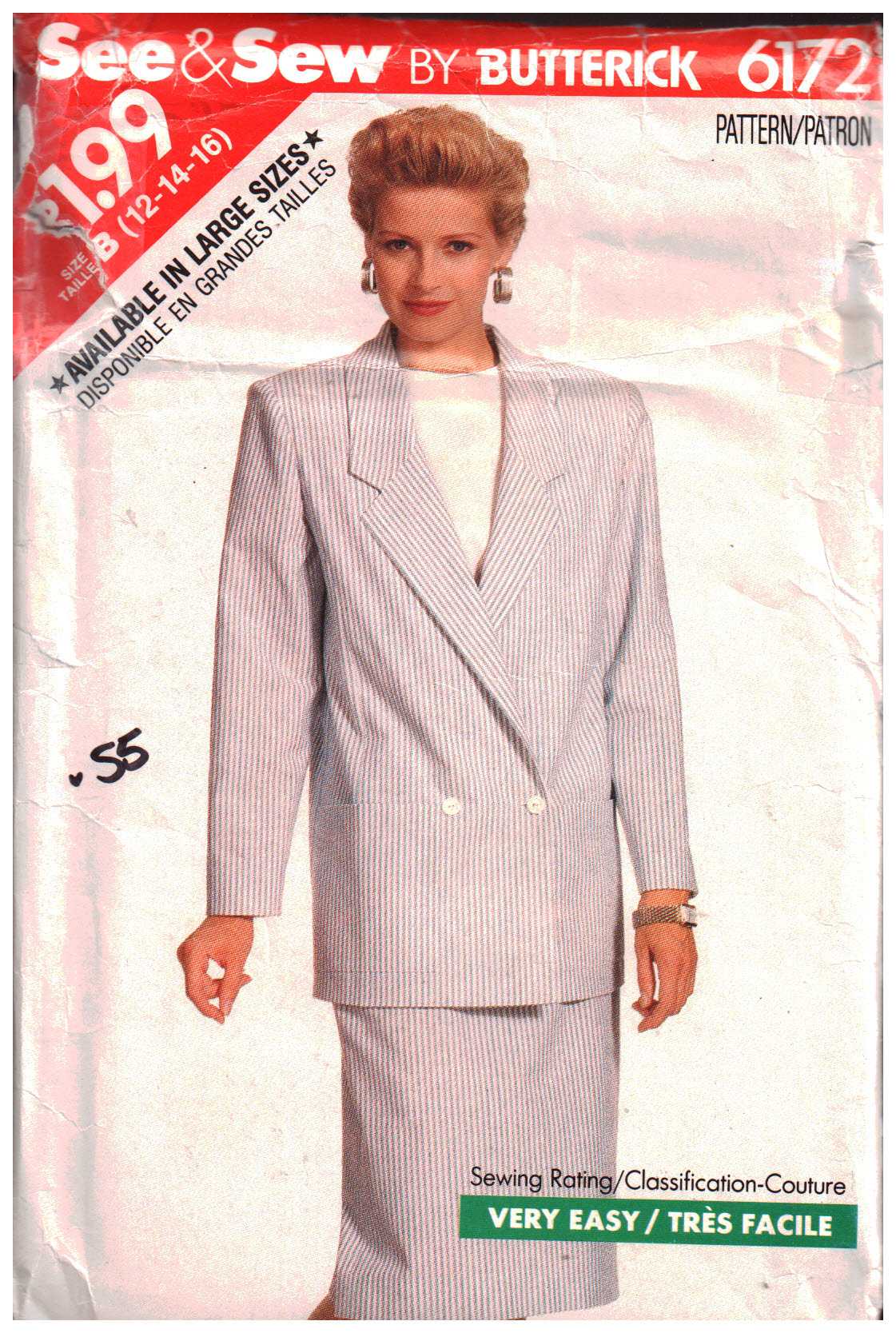Butterick 6172 Suit - Jacket, Tops, Skirts Size: B 12-14-16 Uncut ...