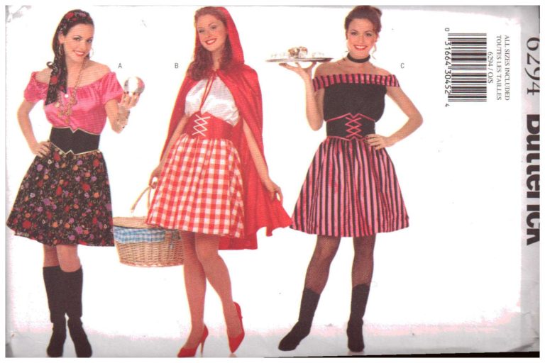 Butterick 6294 Costume - Red Riding Hood, Gypsy, Wrench Size: 6-8/10-12 ...