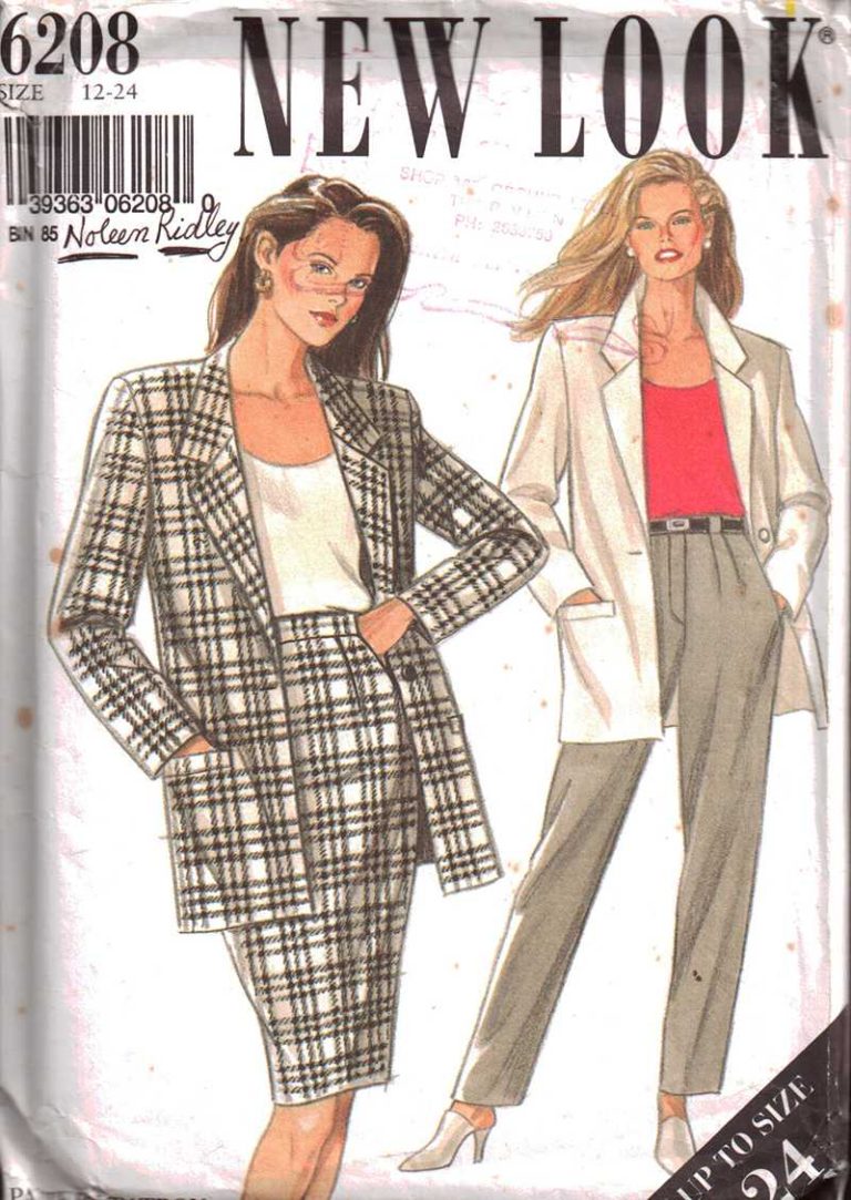 New Look 6208 Jacket, Skirt, Pants Size: 12-24 Used Sewing Pattern