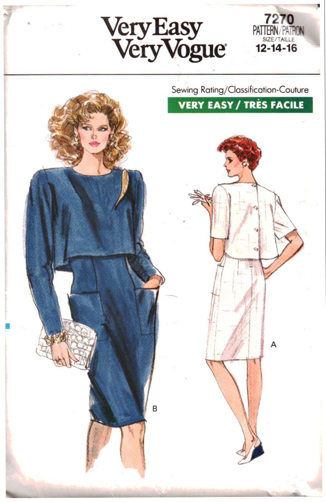 Vogue 7270 Misses' / Misses' Petite Dress Size: 6-8-10 or 12-14-16 Used ...