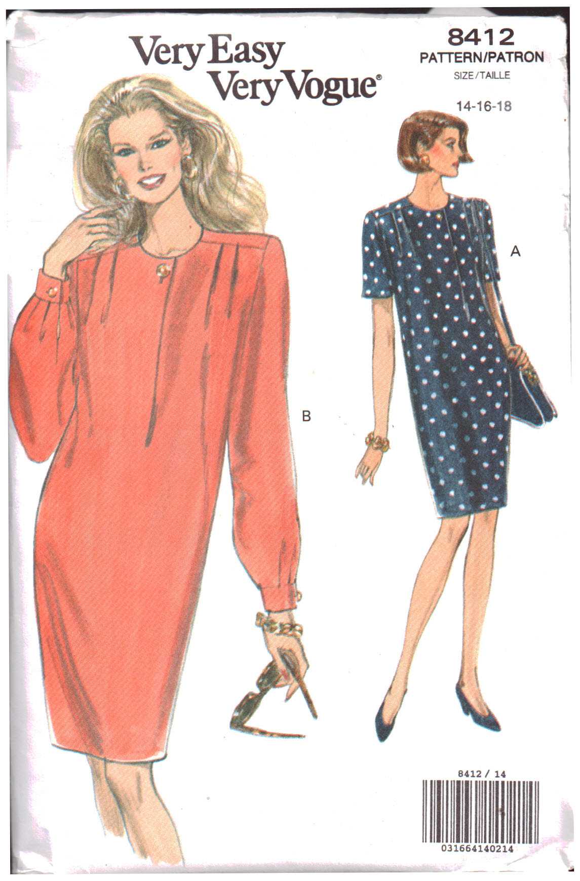 Vogue 8412 Misses/Misses' Petite Dress Size: 14-16-18 or 8-10-12 Uncut ...