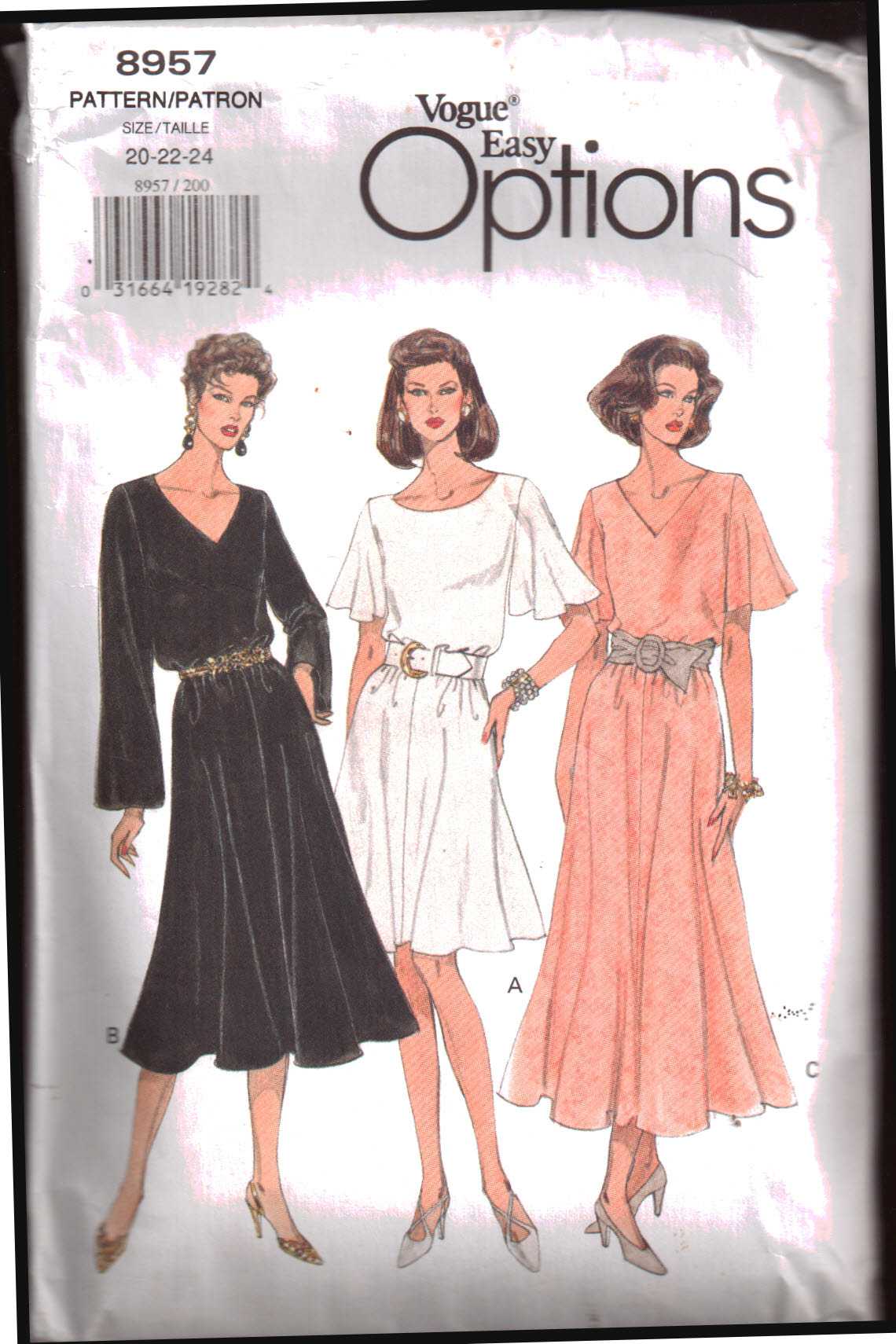 Vogue 8957 Dress Size: 20-22-24 Used Sewing Pattern