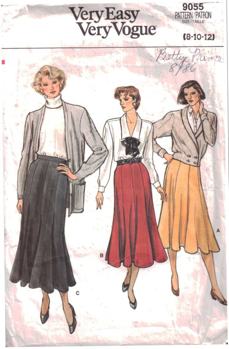 Vogue 9055 Misses' Skirt Size: 8-10-12 Used Sewing Pattern