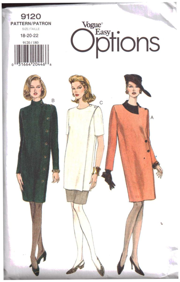 Vogue 9120 Misses' Dress, Tunic & Skirt Size: 18-20-22 Uncut Sewing Pattern