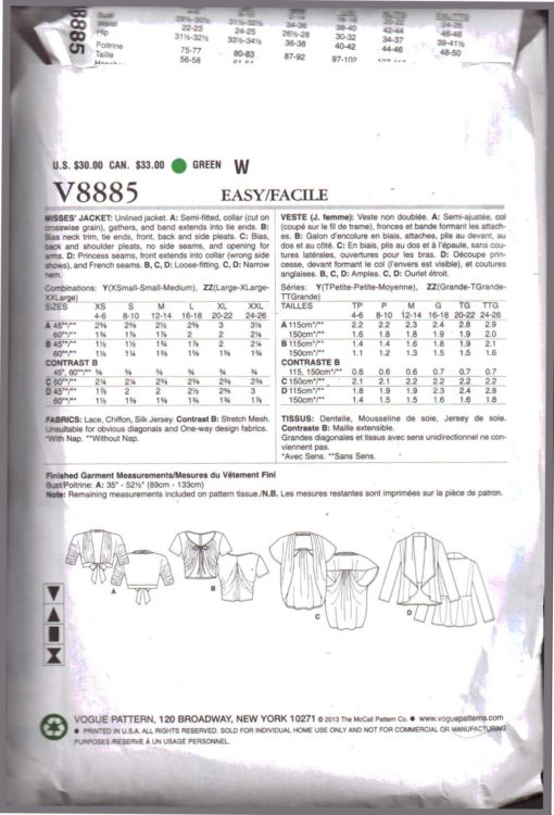 Vogue V8885 1