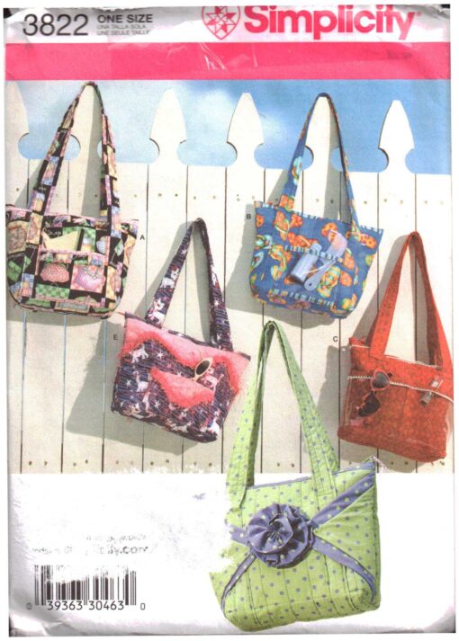 Simplicity 3822 Craft Bags Size: One Uncut Sewing Pattern