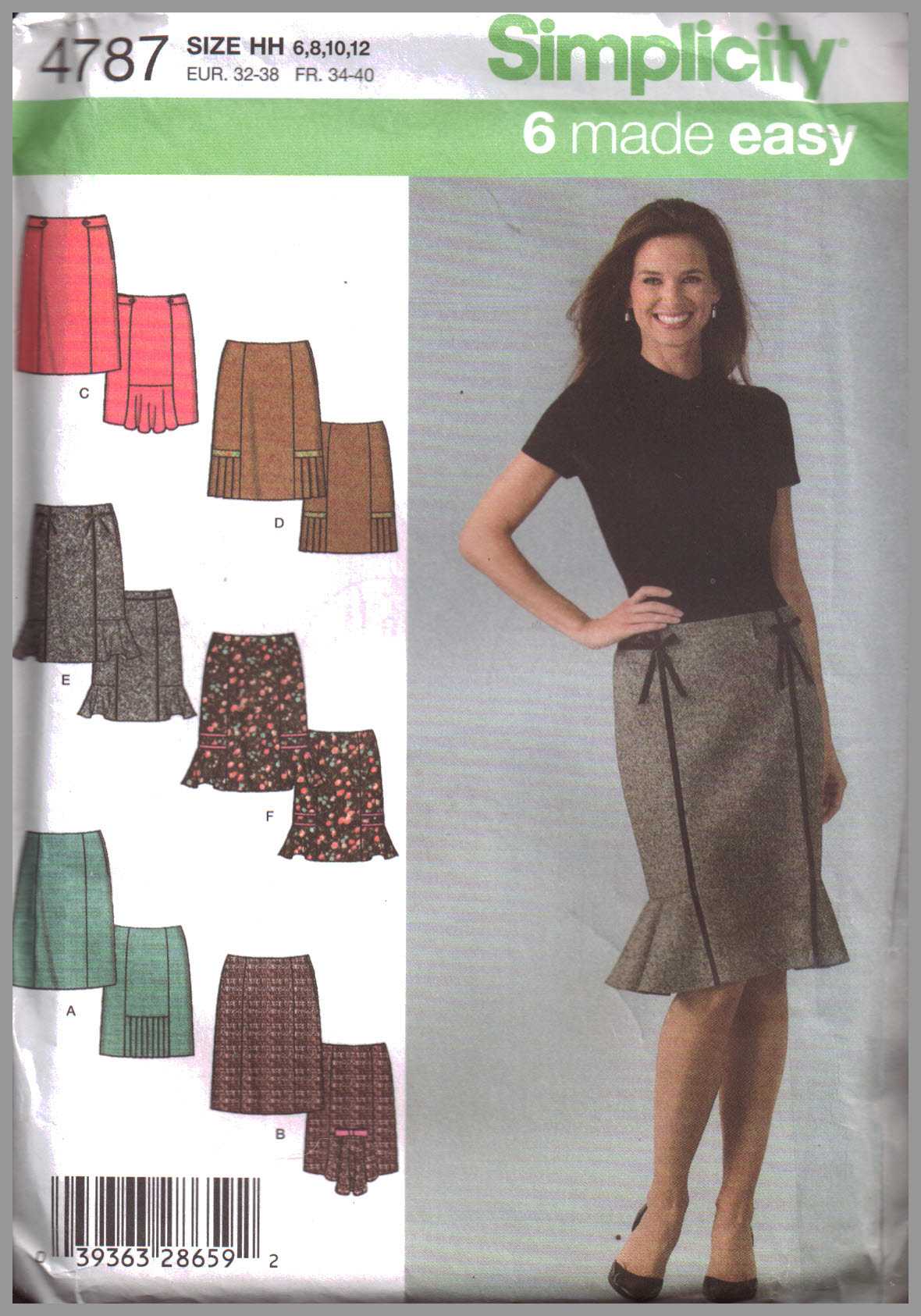 Simplicity 4787 Skirts Size: HH 6-8-10-12 Uncut Sewing Pattern
