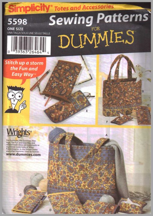 Simplicity 5598 Bags and Accessories Size: One Uncut Sewing Pattern