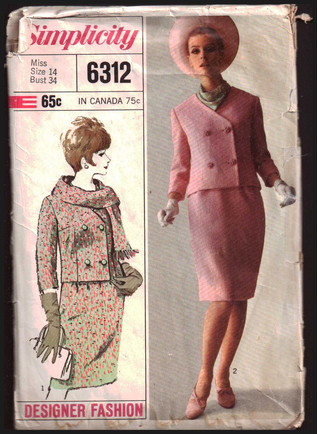 Amazon.com: Simplicity 7498 Vintage Sewing Pattern Full Figure Bathing Suit  Wrap Skirt Jacket, Check Listings for Size : Arts, Crafts & Sewing