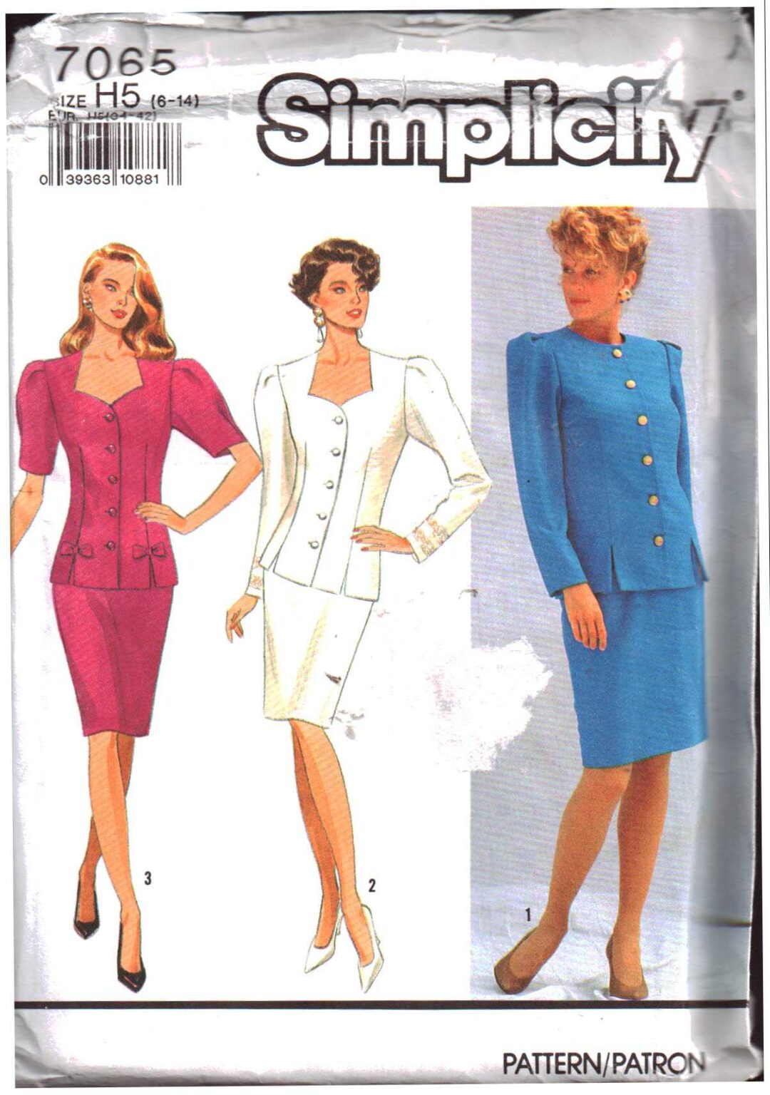 Simplicity 7065 Suit-Dress Size: H5 6-14 Uncut Sewing Pattern