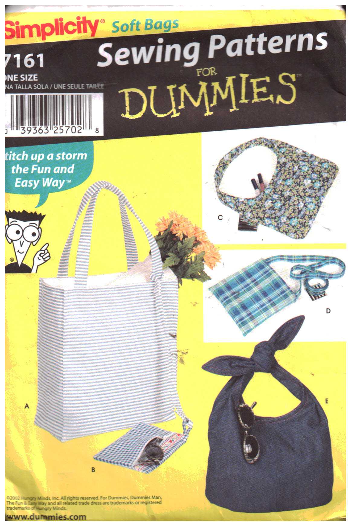 Simplicity 7161 Bags in four styles Size: One Uncut Sewing Pattern
