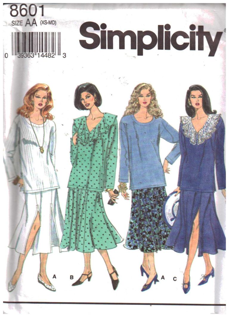 Simplicity 8601 Shirt, Top Size: AA XS-MD Uncut Sewing Pattern