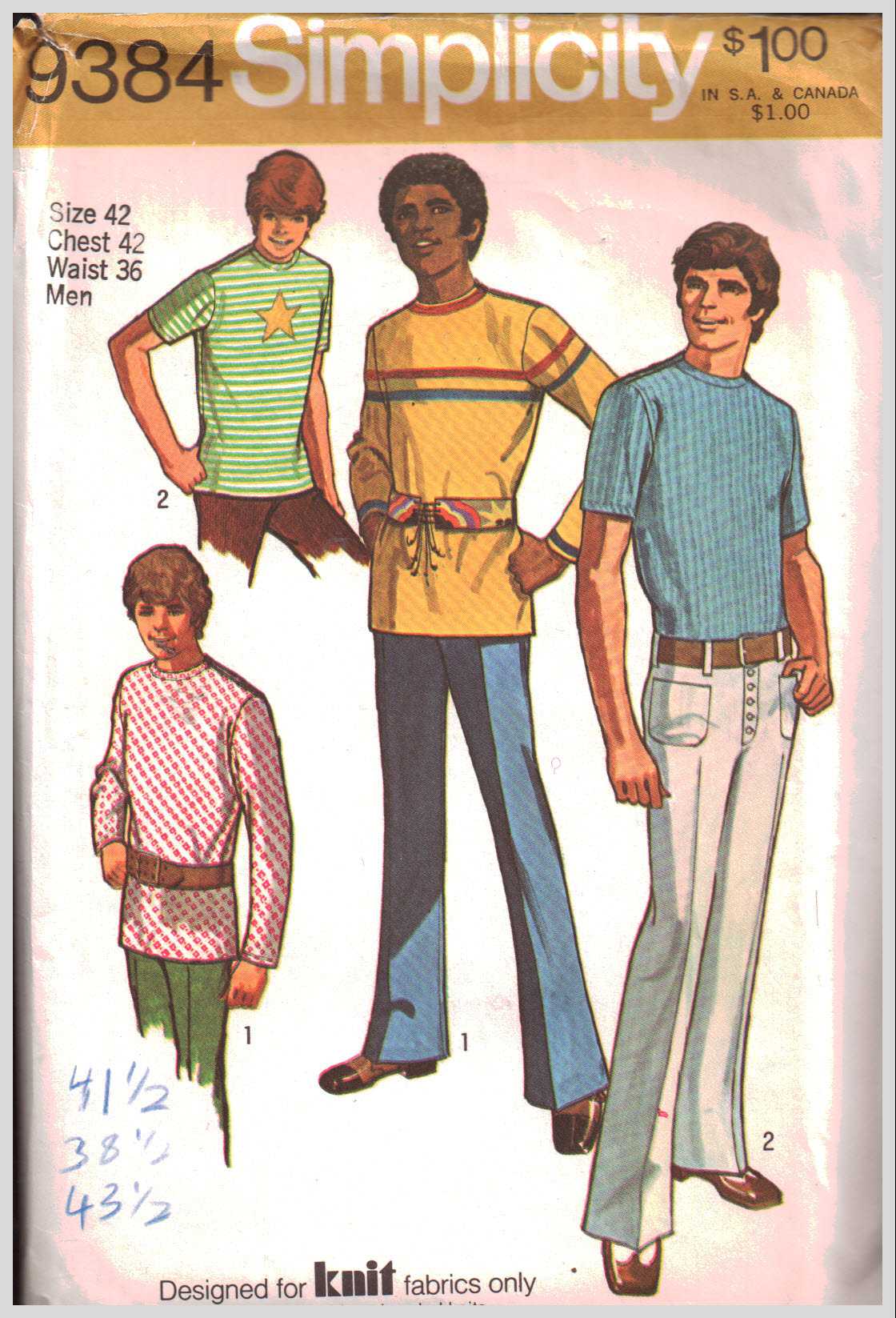 Simplicity 9384 Men's, Teen Boy Shirt, Pants Size: 16 Chest 33.5 Waist ...