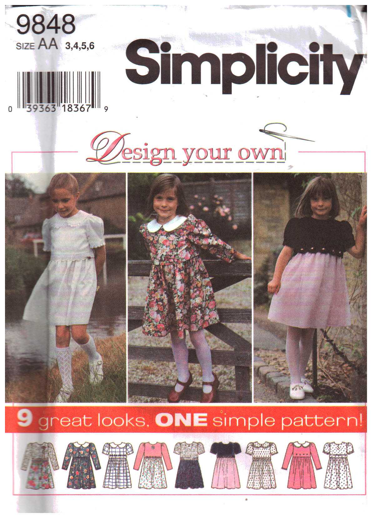 Simplicity 8348 Dress in two lengths Size: H 6-10 Uncut Sewing Pattern