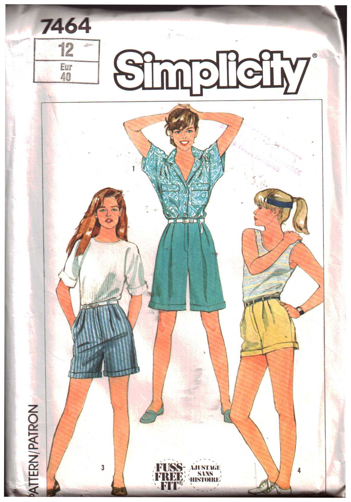 Simplicity 7464 Shorts in three lengths Size: 12 Uncut Sewing Pattern