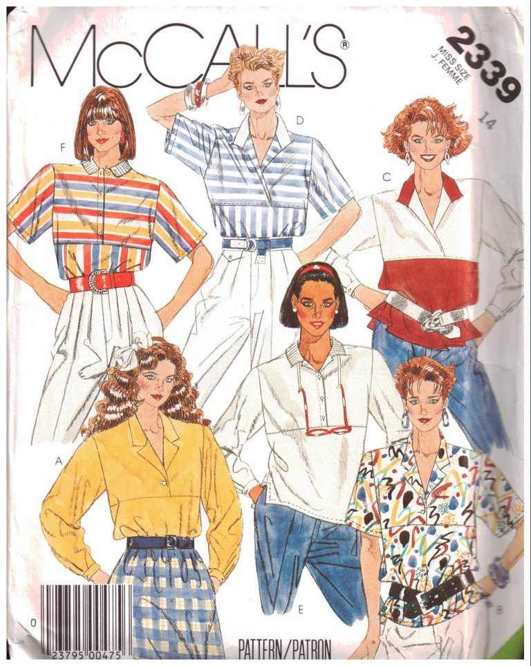 McCall's 2339 Tops Size: 14 Uncut Sewing Pattern
