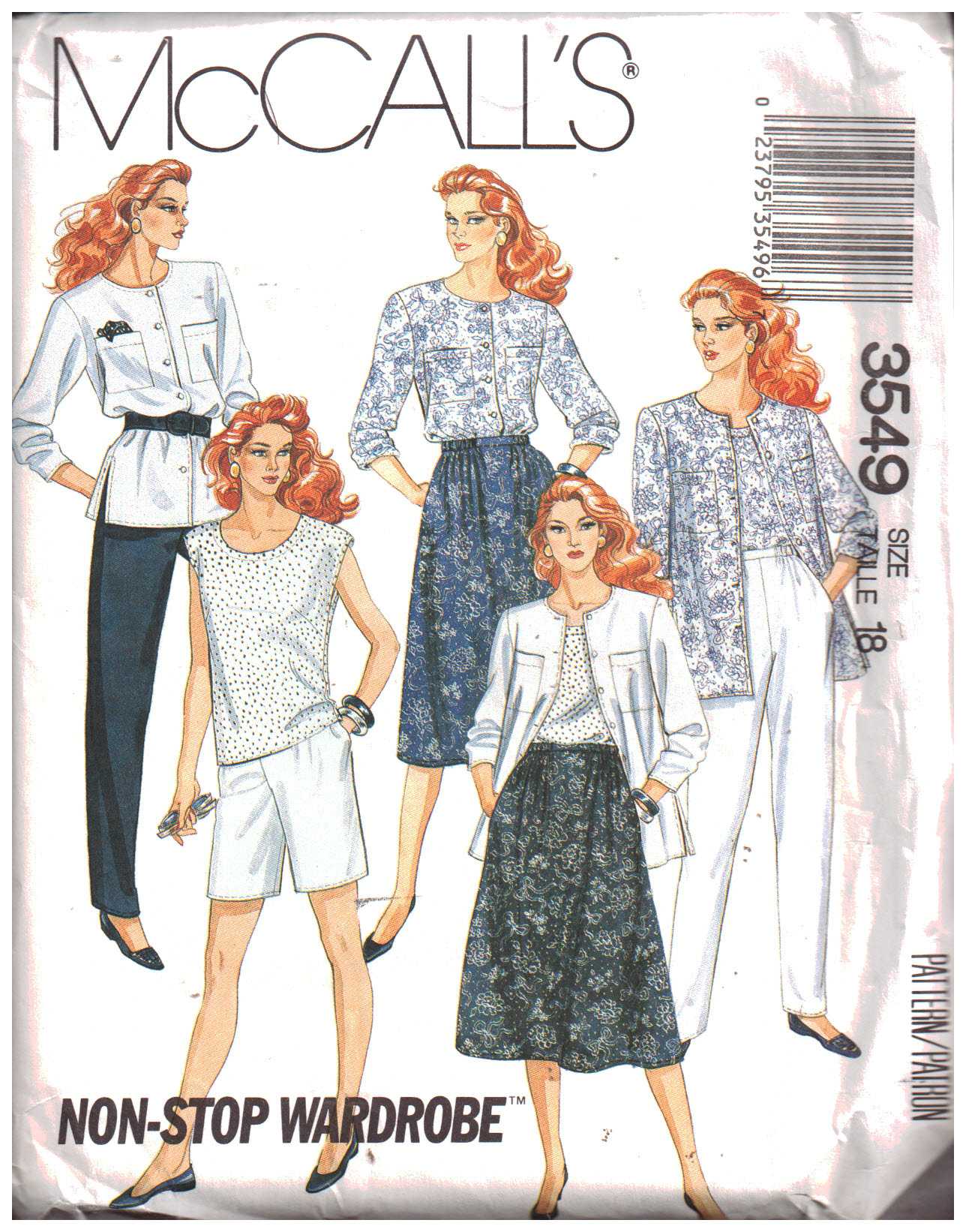 McCall's 3549 Shirt, Top, Pants, Shorts, Skirt Size: 18 Uncut Sewing ...