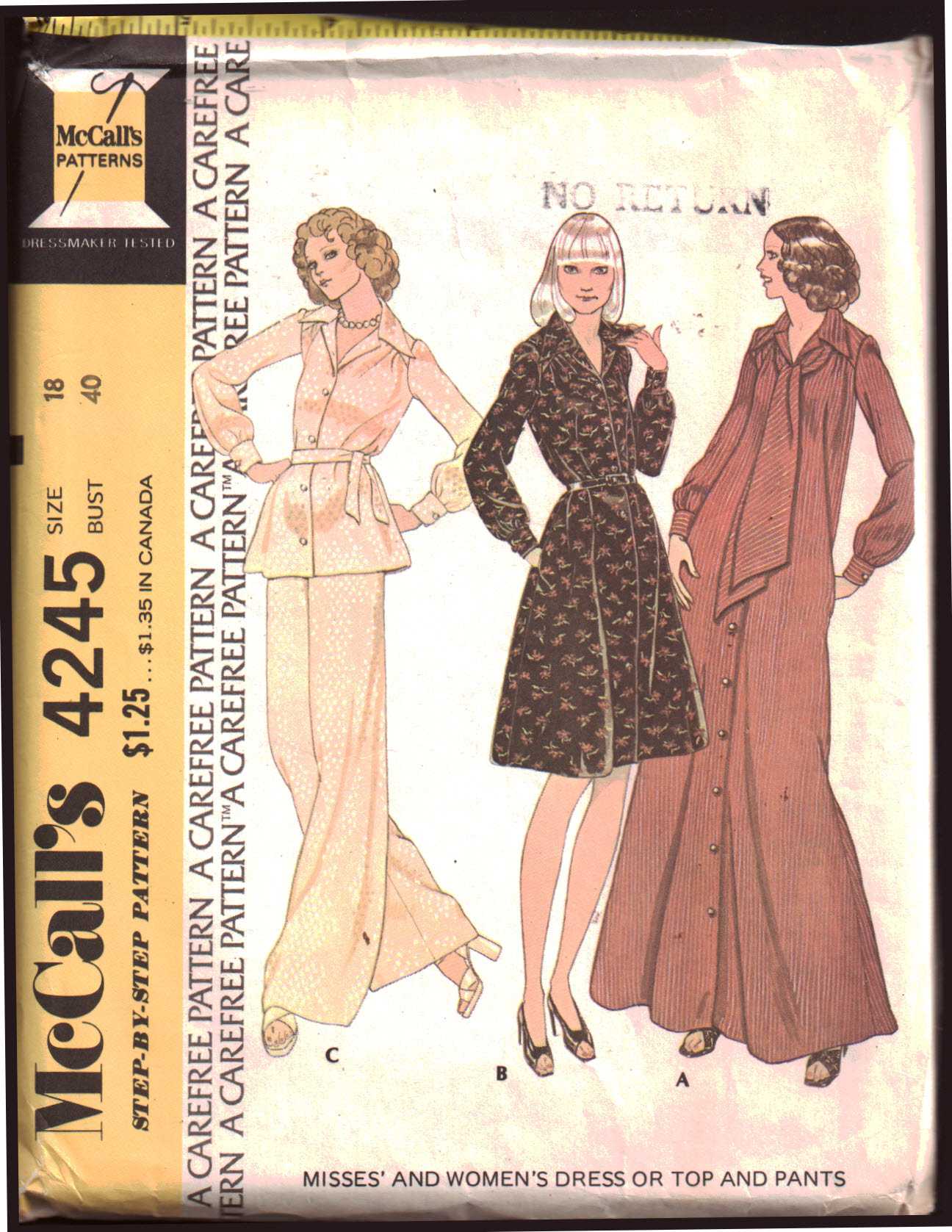 1970s CUTE Betsey Johnson BOHO Jumper,Tunic and Wide Leg Pants Pattern  BUTTERICK 4427 Bust 30 Vintage Sewing Pattern