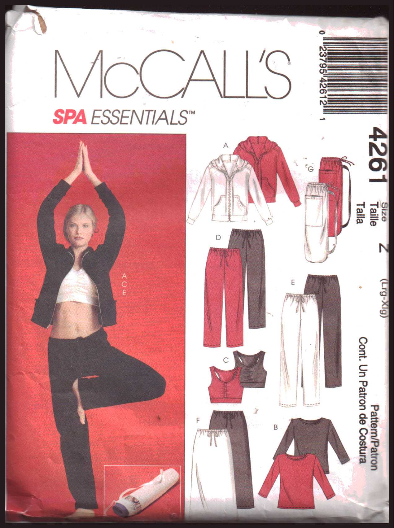 McCall's 4261 Tracksuit - Jacket, Tops, Pants, Skirt, Bag Size: Y XS