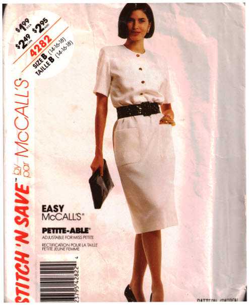 McCall's 4282 Dress Size: B 14-16-18 Used Sewing Pattern