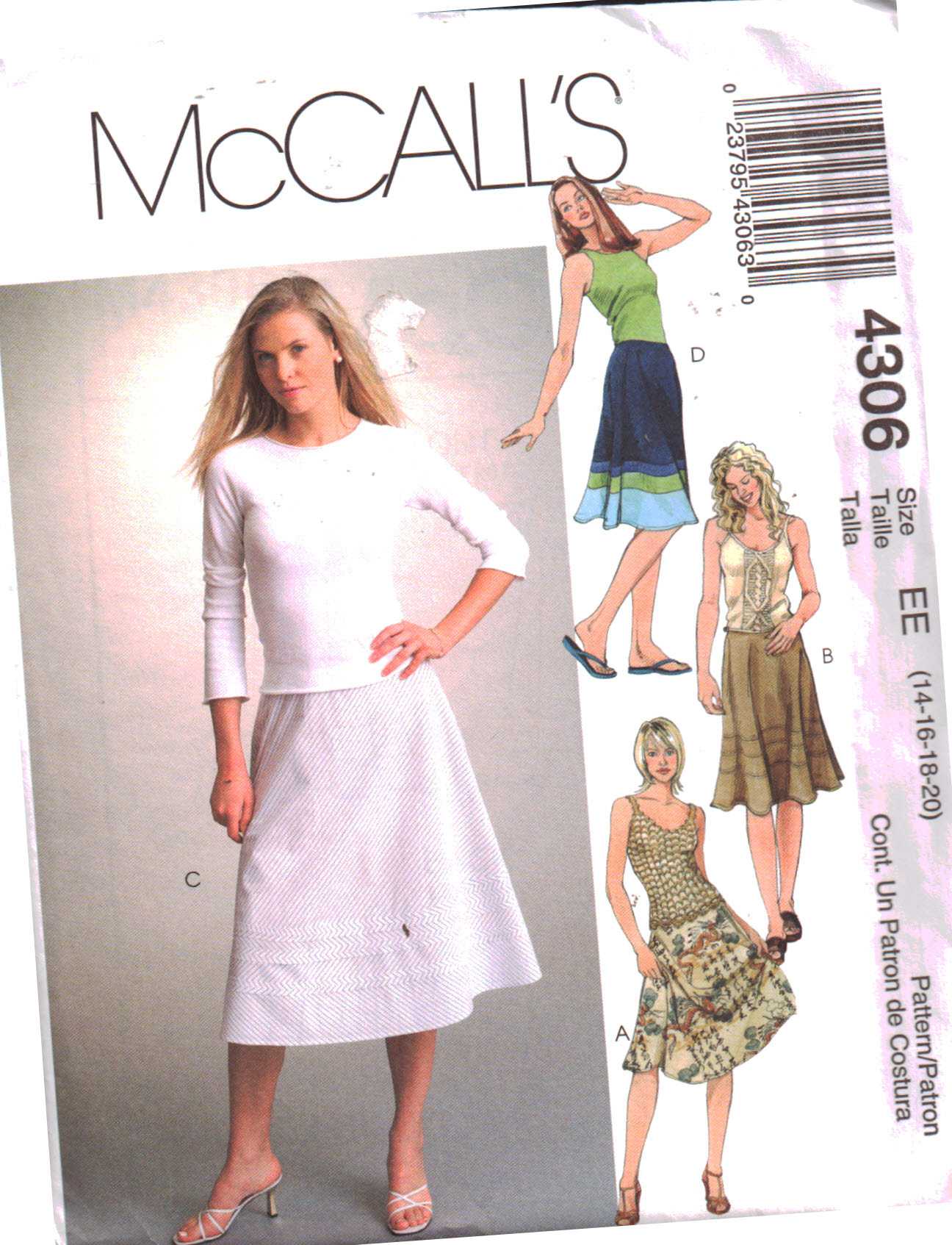 McCall/'s Women Petite Skirt 18 and 20 Size 14 16
