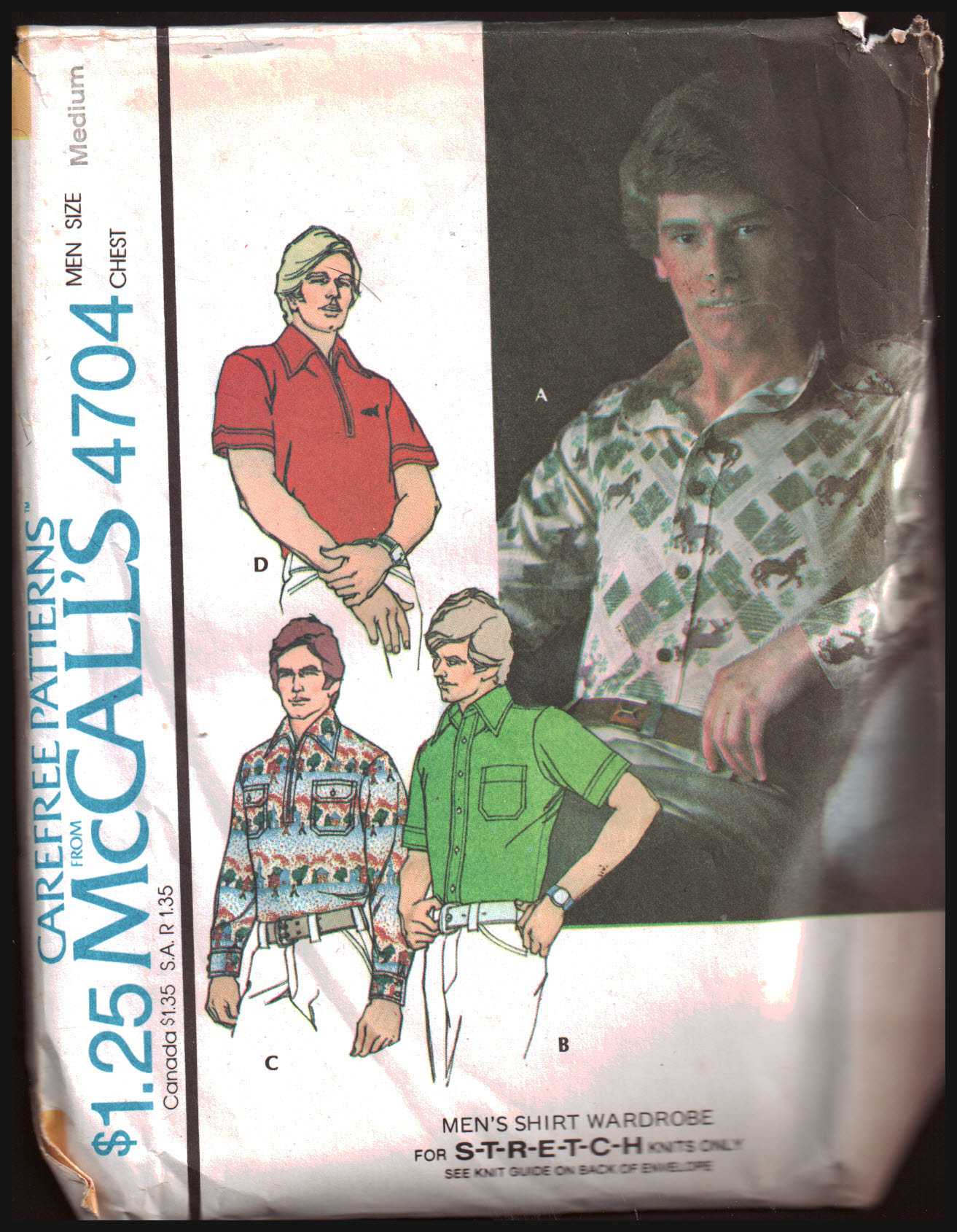 McCall's 4704 Men's Shirt - for stretch knit Size: 38-40 Used Sewing ...