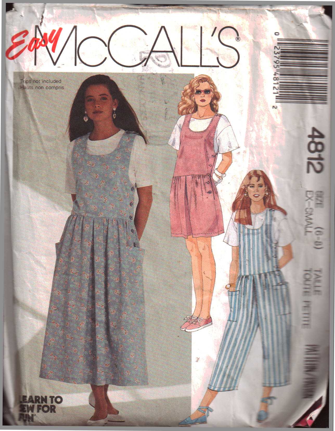 Romper Pattern Top Size 6-7-8 Used McCall's 2566 Child's Dress Shorts