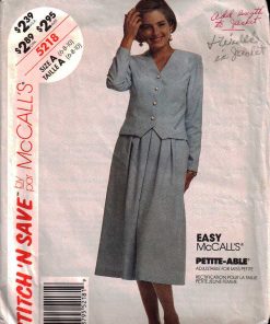 McCall's 5218 Blouse, Skirt Size: A 6-8-10 Used Sewing Pattern