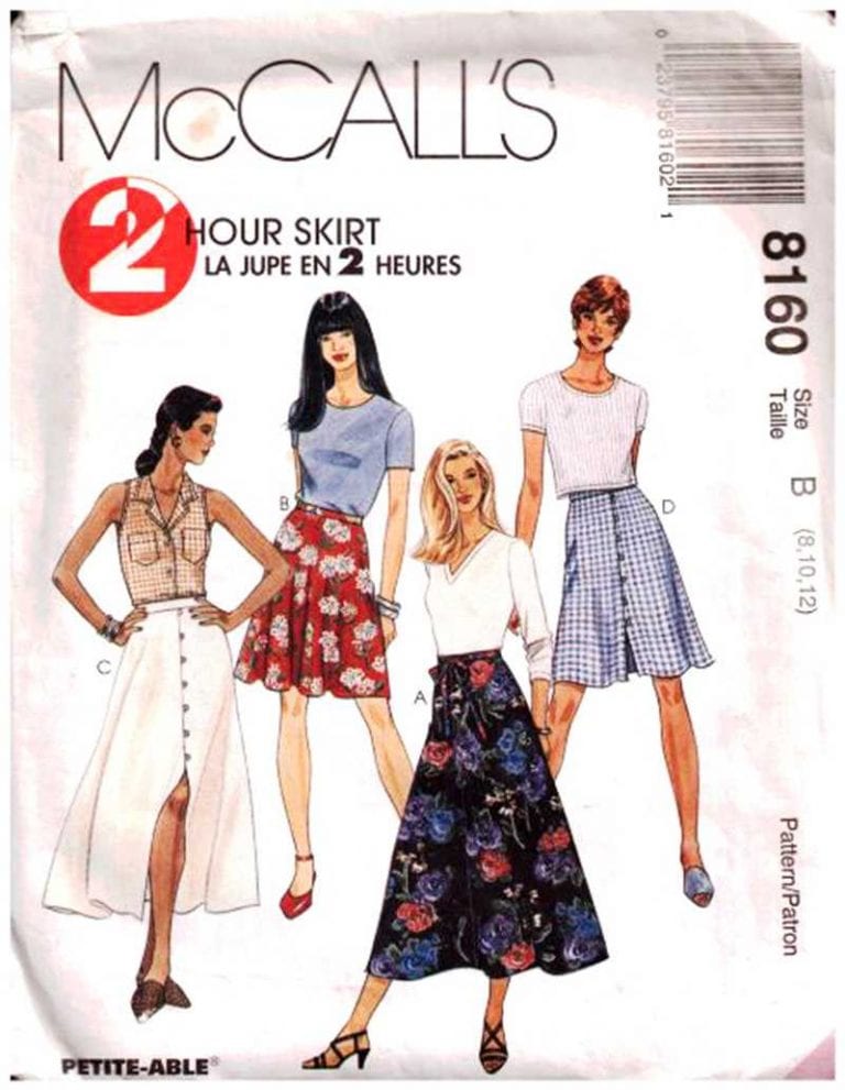 McCall's 8160 Skirt in two lengths Size: B 8-10-12 Uncut Sewing Pattern