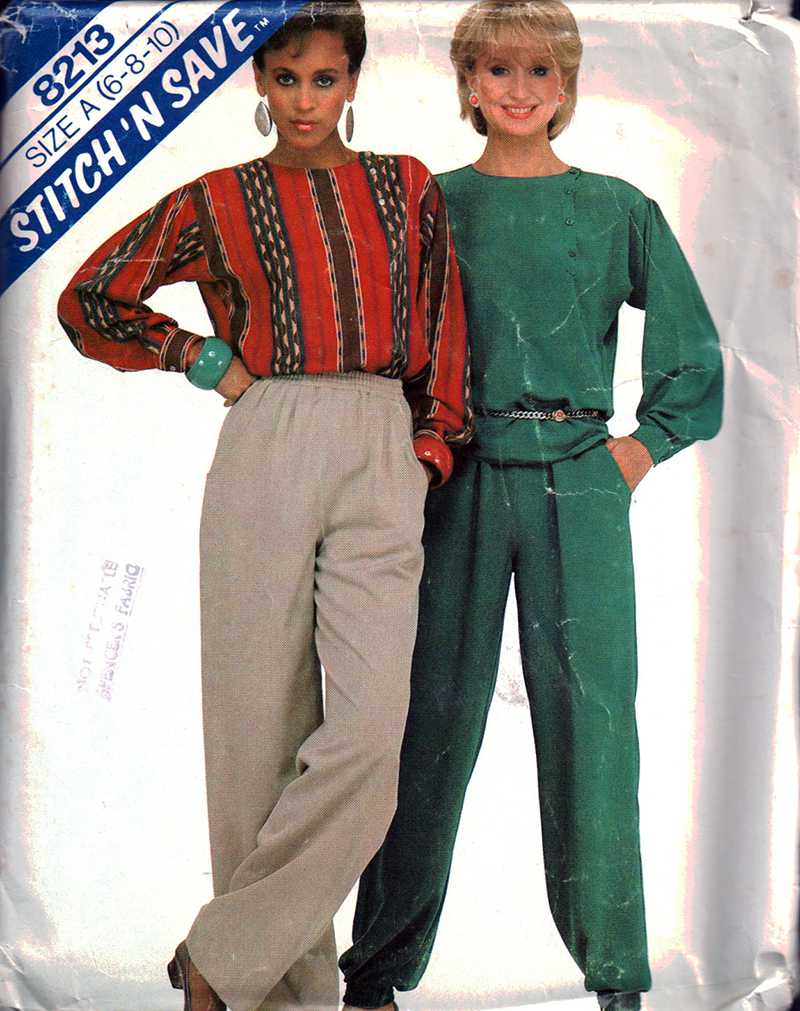 McCall's 8213 Shirt, Pants Size: A 6-8-10 Used Sewing Pattern