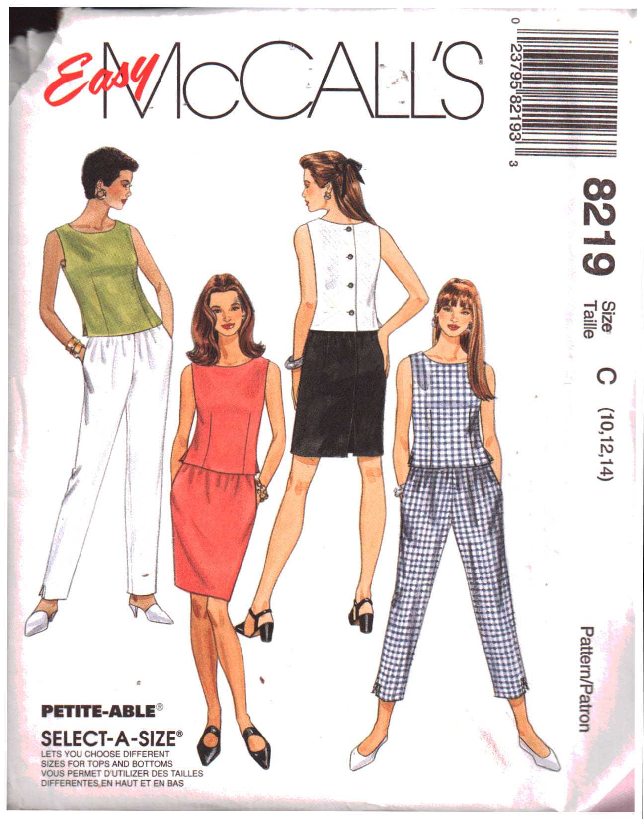 8674 McCalls SEWING Pattern Unlined Jacket Vest Pants Skirt UNCUT OOP SEW FF