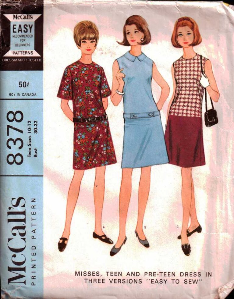 McCall's 8378 Dress Size: 10-12 Bust 30-32 Used Sewing Pattern