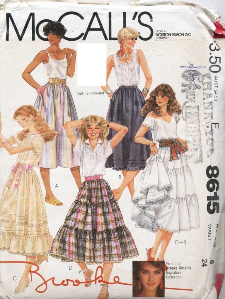 McCall's 8615 Brooke Shields Skirt Size: 8 Uncut Sewing Pattern