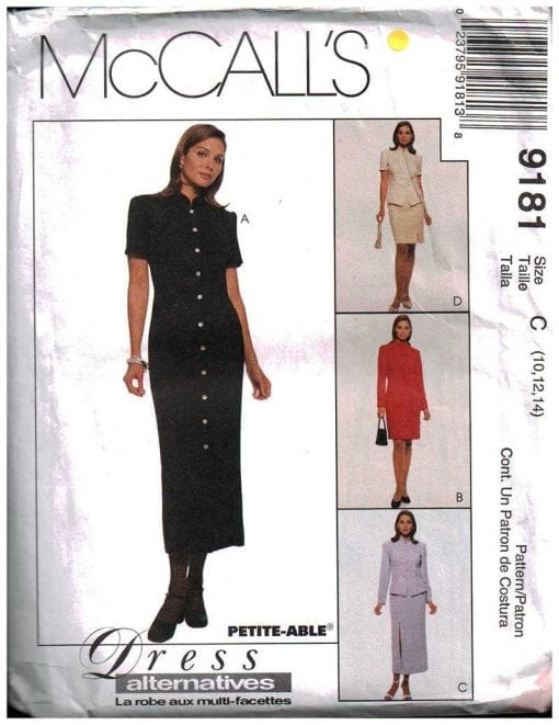 McCall's 9181 Top, Dress in two lengths, Skirt in two lengths Size: D ...