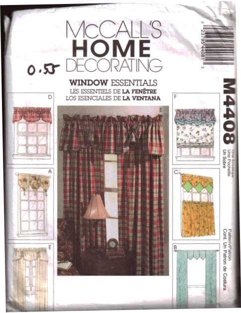 McCall's M4408 Window Treatments Size: One Used Sewing Pattern