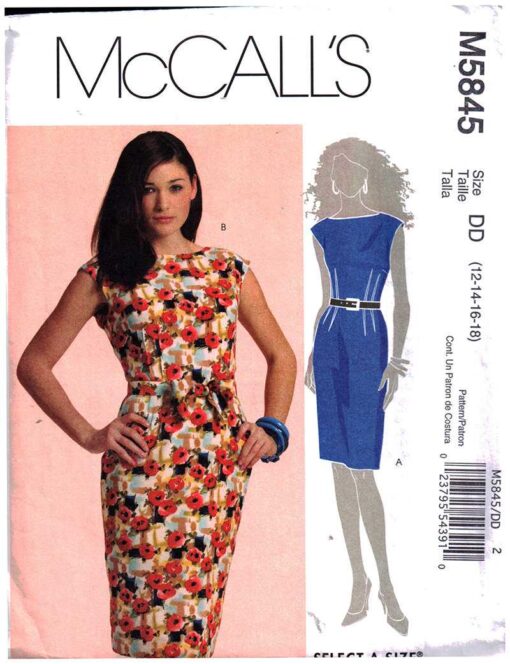 McCall's M5845 Lined Dress with belt Size: DD 12-14-16-18 Uncut Sewing ...