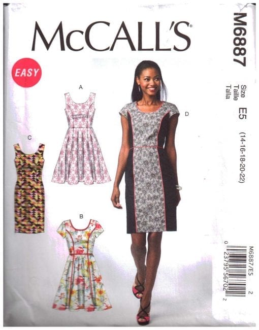 McCall's M6887 Dress Size: E5 14-16-18-20-22 Used Sewing Pattern