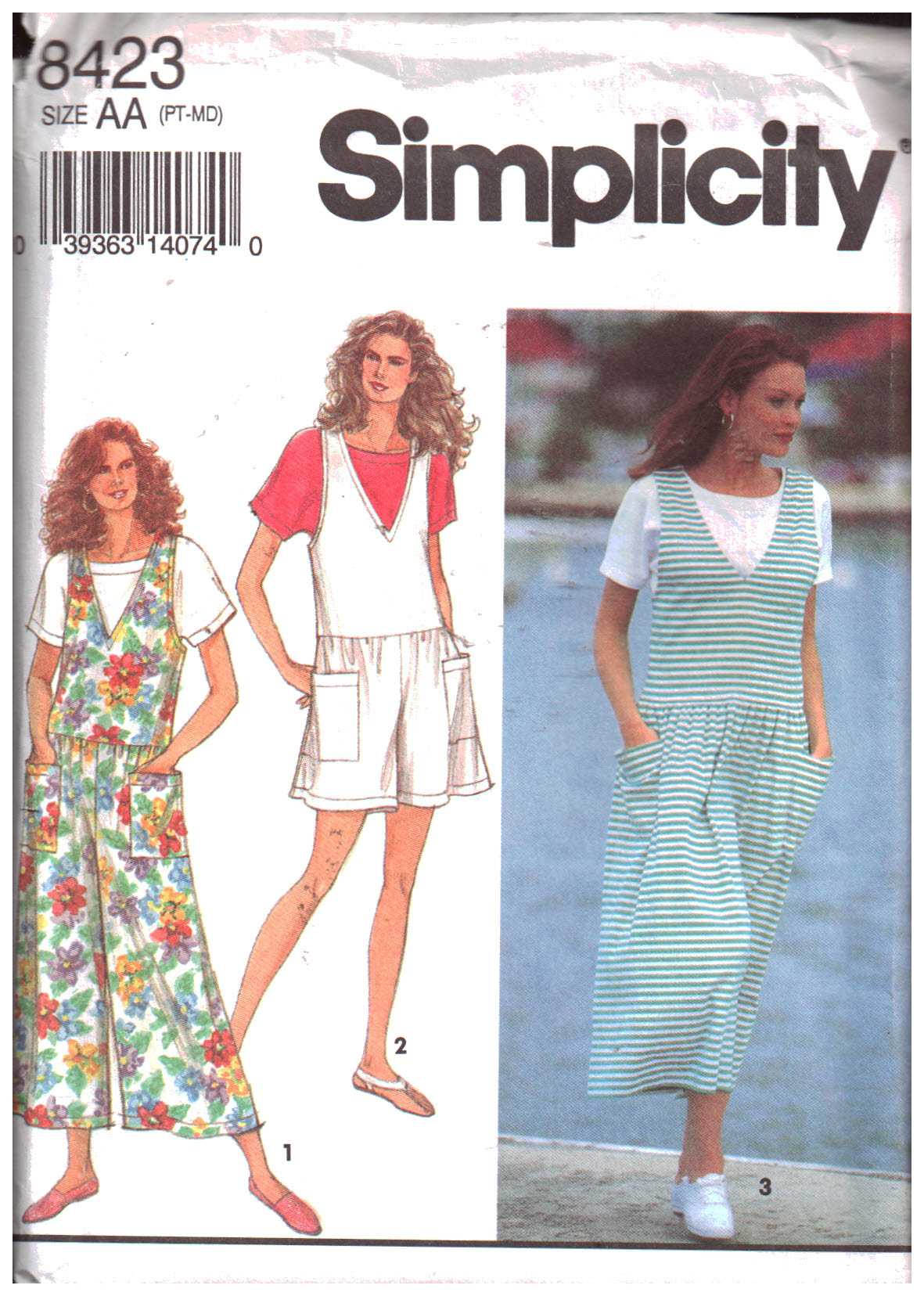 Simplicity 8423 Jumpsuit in two lengths, Jumper, Top Size: AA PT-MD or ...