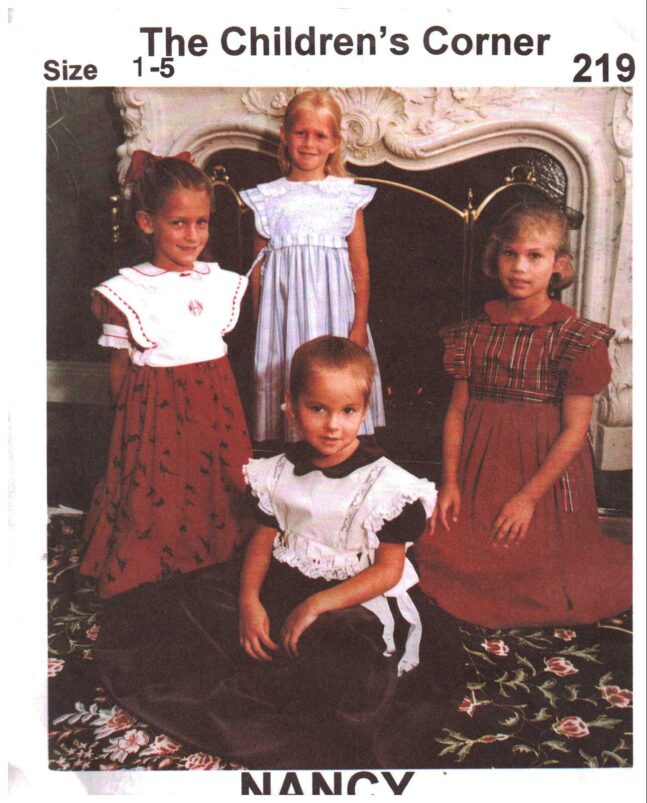 The Children's Corner Patterns 219 Nancy Size 15 Uncut Sewing Pattern