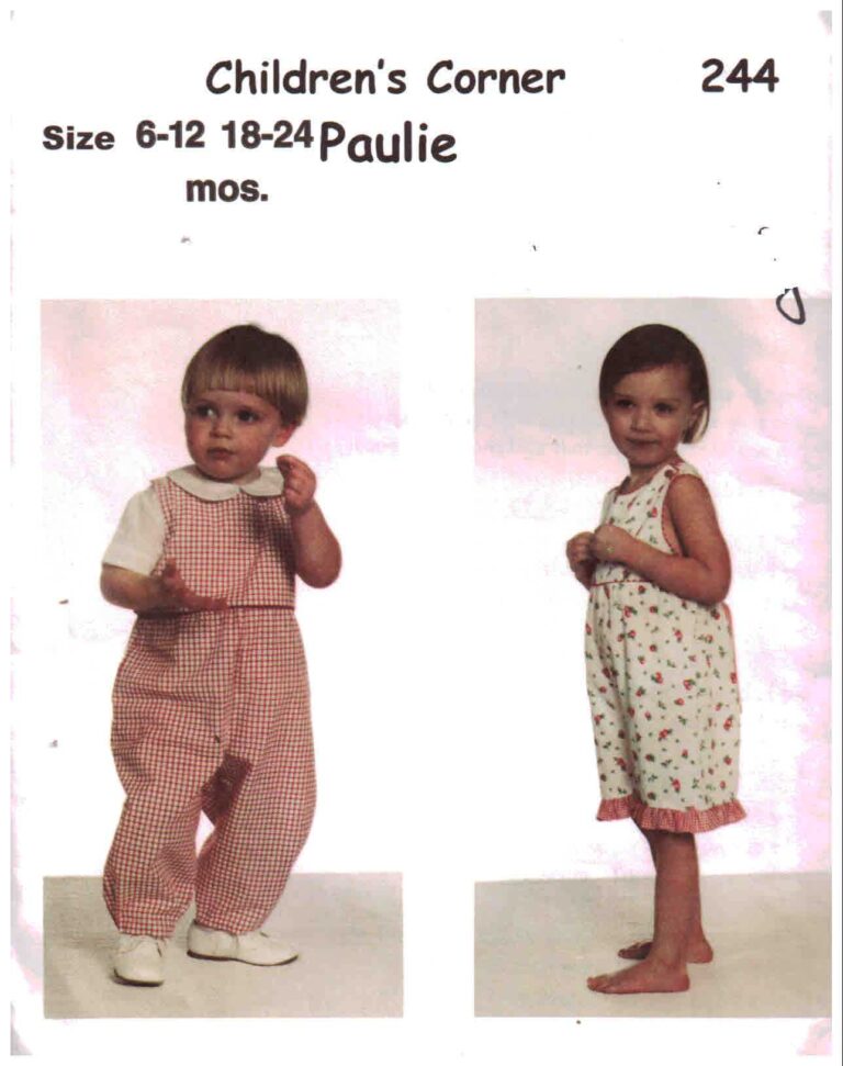 The Children's Corner Patterns 244 Paulie Size 612, 1824 mos. Uncut