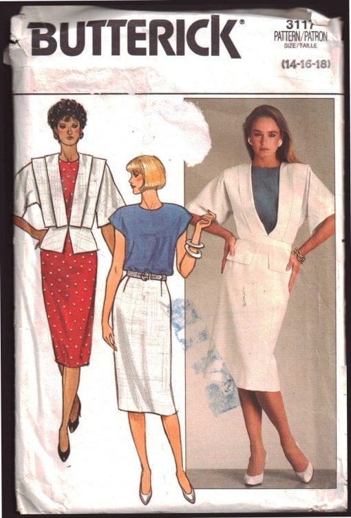 Butterick 3117 Jacket, Skirt, Top Size: 14-16-18 Uncut Sewing Pattern