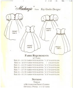 Kay Guiles Design McKenzie Dress Size: 3-10 Uncut Sewing Pattern