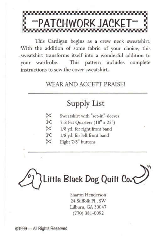 Little Black Dog Quilt Co Patchwork Jacket 1