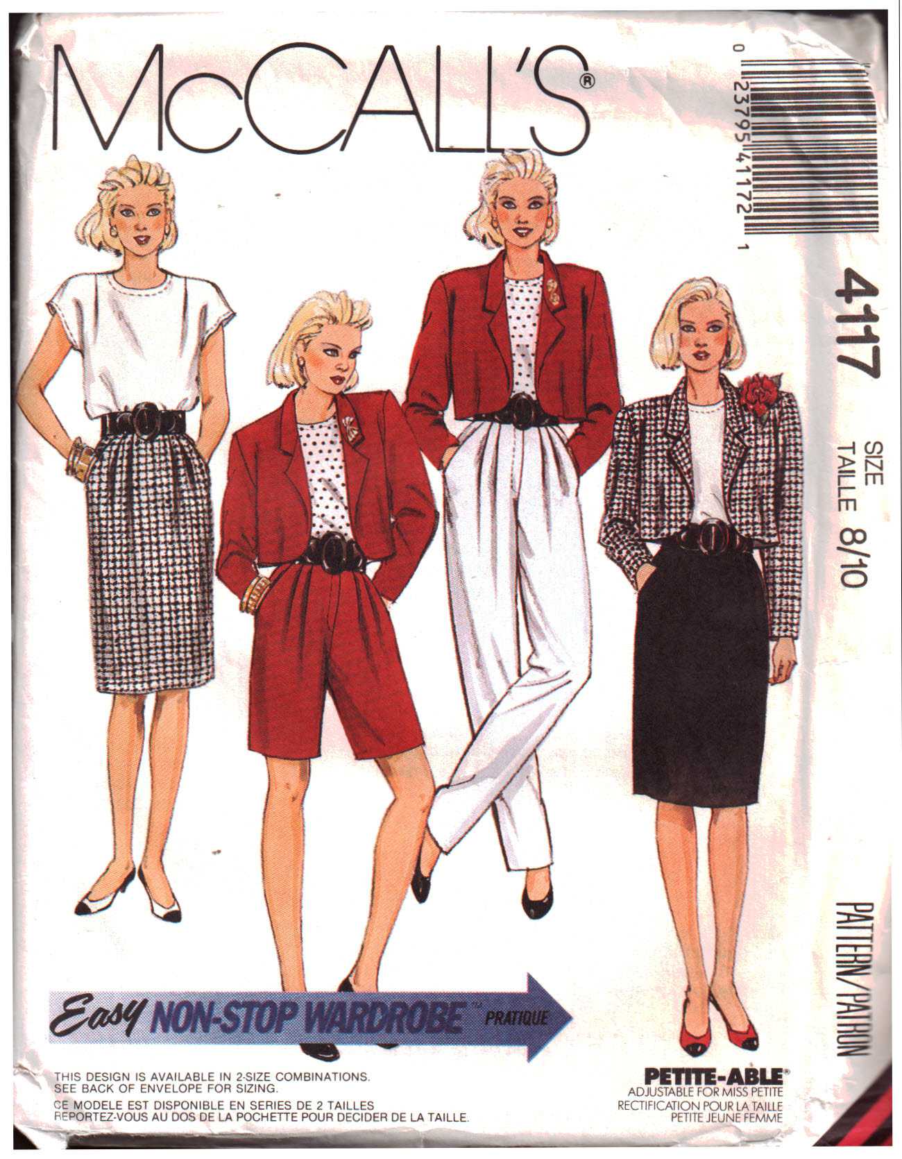 McCall's 4117 Jacket, Top, Skirt, Pants, Shorts Size: 8/10 Uncut Sewing ...