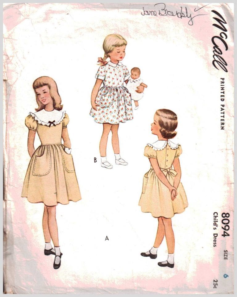 McCall's 8094 Girl's Dress Size: 6 Used Sewing Pattern