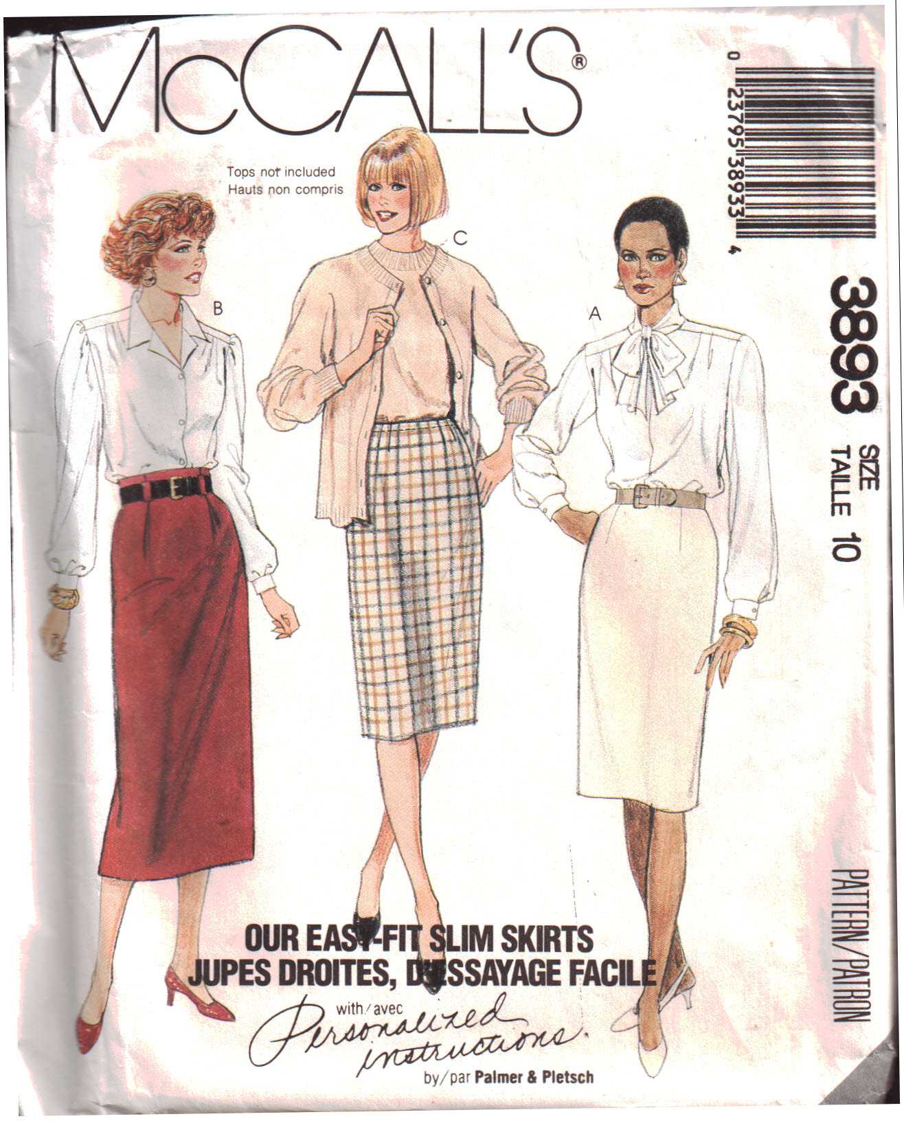 McCall's 3893 Skirts Size: 10 or 16 Uncut Sewing Pattern