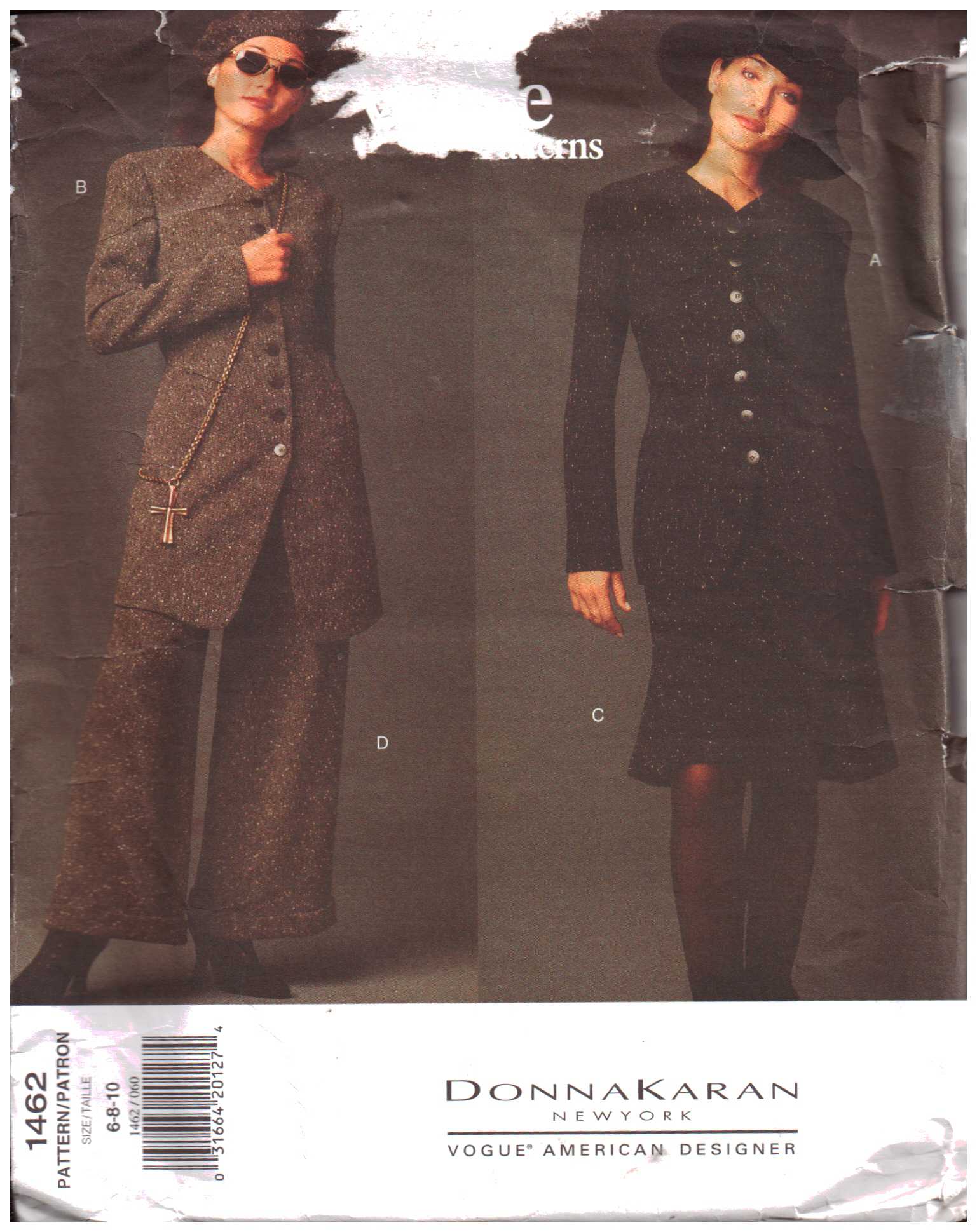 Vogue 1293 Donna Karan 90s Bodysuit Dress Pattern Size 