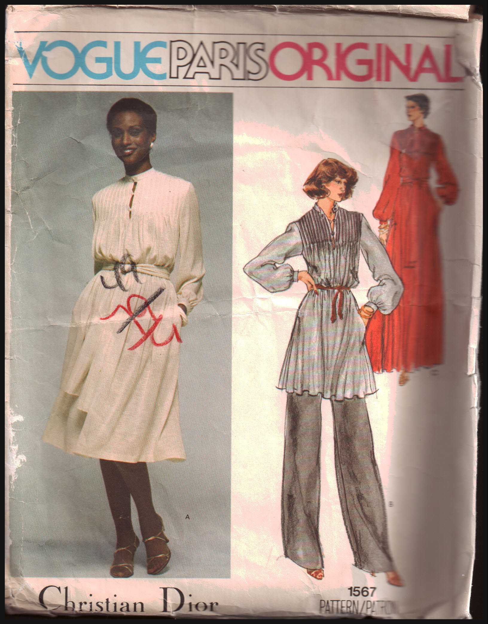 Vogue 1567 Dress, Tunic, Sash, Pants by Christian Dior Size: 10 Used ...