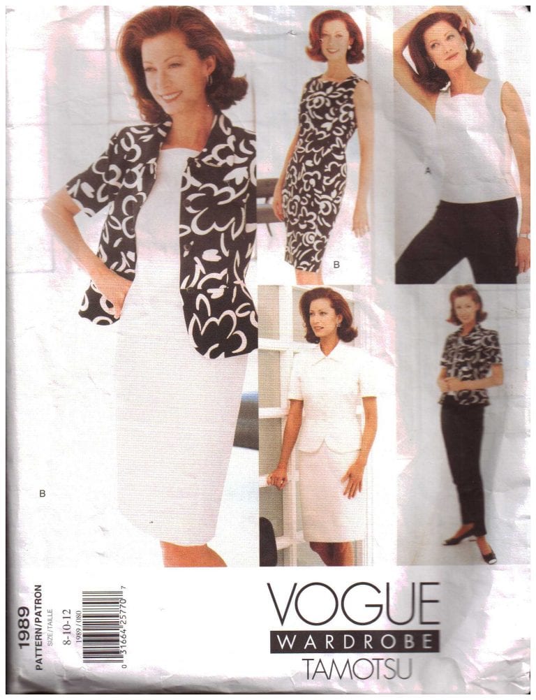 Vogue 1989 Jacket, Dress, Top, Skirt, Pants by Tamotsu Size: 8-10-12 ...